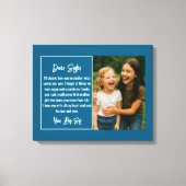 Beste Zus Script Fotocollage Canvas Afdruk (Voorkant)