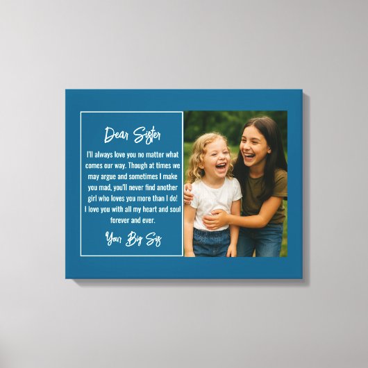 Beste Zus Script Fotocollage Canvas Afdruk (Voorkant)