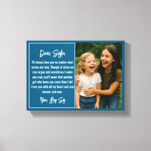 Beste Zus Script Fotocollage Canvas Afdruk