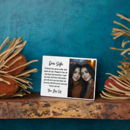 Beste zus Script Gift Voor zus Photo Collage Fotoplaat