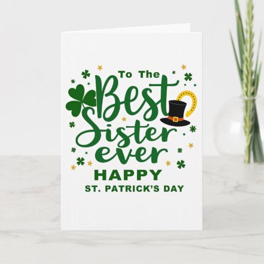 Beste zus St. Patrick's Dag Kaart (Voorkant)