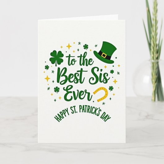 Beste Zus St. Patrick's Dag Kaart (Voorkant)