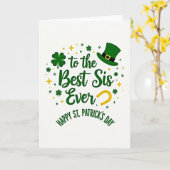 Beste Zus St. Patrick's Dag Kaart (Gele Bloem)