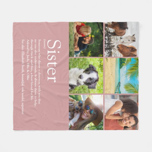 Beste Zus Ter Wereld Definitie 6 Foto Meisjesachti Fleece Deken (Voorkant (Horizontaal))