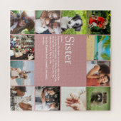 Beste Zus Ter Wereld Definitie Fun Roze 12 Foto Legpuzzel (Horizontaal)