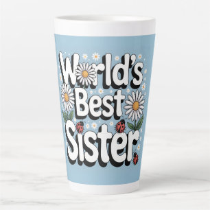 Beste Zus Ter Wereld Grafisch: Retro Madeliefje & Latte Mok