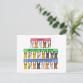 Beste zus ter wereld: Happy Birthday Cats Briefkaart (Staand voorkant)