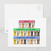 Beste zus ter wereld: Happy Birthday Cats Briefkaart (Voorkant / Achterkant)