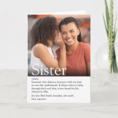 Beste zus ter wereld ooit definitie foto kaart (Voorkant)