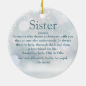 Beste zus ter wereld ooit Kerstmis definitie Keramisch Ornament (Achterkant)