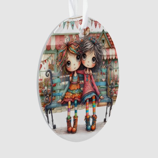 Beste zus/vriend van de wereld - zie terug. ornament (voorkant)