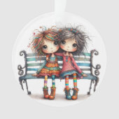 Beste zus/vriend van de wereld - zie terug. ornament (voorkant)