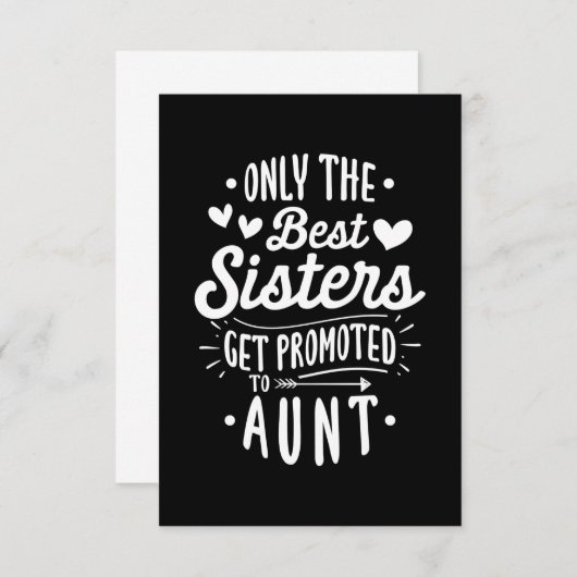 Beste zus wordt gepromoot om te tante RSVP kaartje (Voorkant / Achterkant)