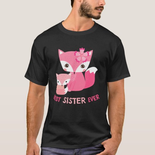 Beste zuster Ever Cute Fox T-shirt (Voorkant)