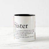 Beste zuster Ever Definition 4 Foto Collage Tweekleurige Koffiemok (Center)