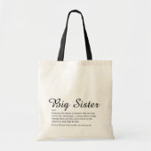 Beste Zuster Ever Definition Black en White Script Tote Bag (Voorkant)