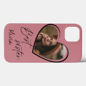 Beste Zuster Foto Elegant Modern Zwart Case-Mate iPhone Case (Achterkant (horizontaal))