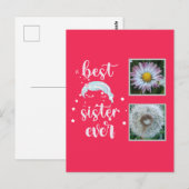 Beste zuster-fotosjabloon briefkaart (Voorkant / Achterkant)
