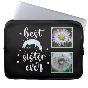 Beste zuster-fotosjabloon laptop sleeve