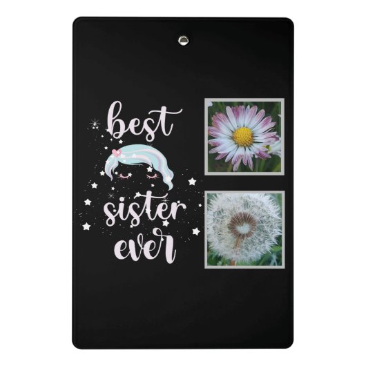 Beste zuster-fotosjabloon mini klembord (Achterkant)