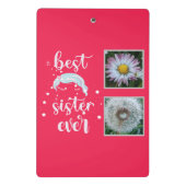 Beste zuster-fotosjabloon mini klembord (Achterkant)