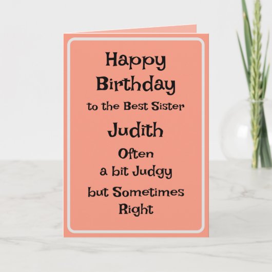 Beste Zuster Funny Birthday Kaart (Voorkant)