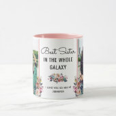 Beste zuster in Galaxy Chic Sis Birthday Foto Mok (Midden)