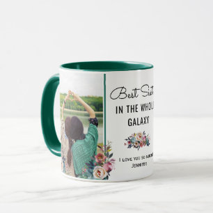 Beste zuster in Galazy Sis Birthday Gift Photo Mok