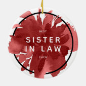 Beste zuster in Wet ooit Persoonlijke Waterverf Keramisch Ornament (Achterkant)