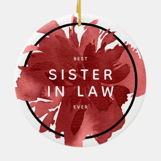 Beste zuster in Wet ooit Persoonlijke Waterverf Keramisch Ornament (Achterkant)