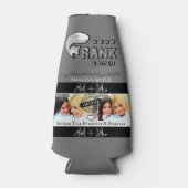 Beste zuster, monogram op maat: zwart-wit thema flesjeskoeler (Voorkant)