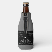 Beste zuster, monogram op maat: zwart-wit thema flesjeskoeler (Fles Achterkant)