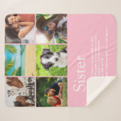 Beste zuster ooit 6 Foto Collage Moderne Roze Sherpa Deken (Voorkant (horizontaal))
