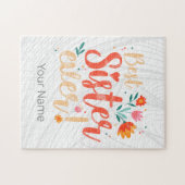 Beste zuster ooit Floral  Meisjes Retro Design Legpuzzel (Horizontaal)