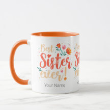 Beste zuster ooit Floral  Meisjes Retro Design