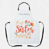 Beste zuster ooit Floral Meisjes Retro Design Schort (Voorkant)