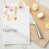 Beste zuster ooit Floral  Meisjes Retro Design Theedoek (Quarter Fold)