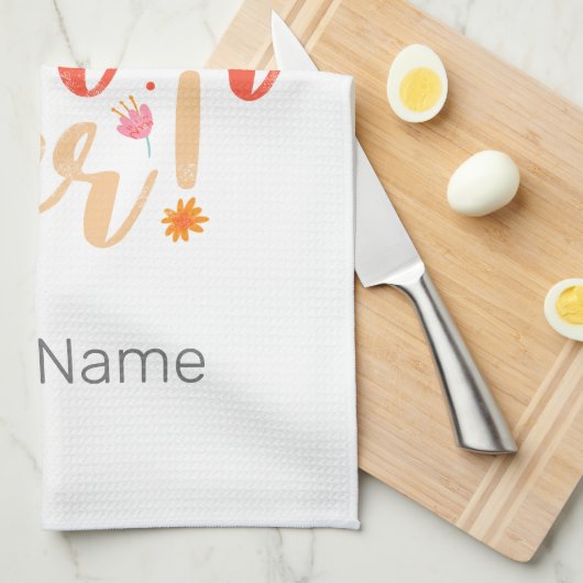 Beste zuster ooit Floral  Meisjes Retro Design Theedoek (Quarter Fold)