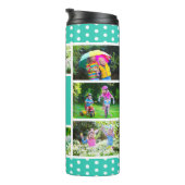 Beste zuster ooit fotocollage turquoise en wit thermosbeker (Geroteerd rechts)