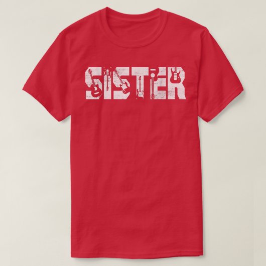 Beste zuster ooit gitaar Lover gitarist T-shirt (Design voorkant)