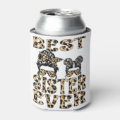 Beste zuster ooit-leopard-Moederdag Blikjeskoeler (Blikje Voorkant)