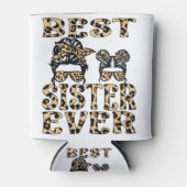 Beste zuster ooit-leopard-Moederdag Blikjeskoeler (Voorkant)