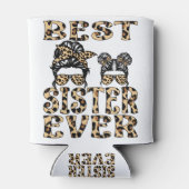 Beste zuster ooit-leopard-Moederdag Blikjeskoeler (Achterkant)