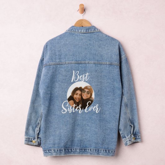 Beste Zuster Ooit Leuk Foto Modern Keepsake Denim Jacket (Hangar)