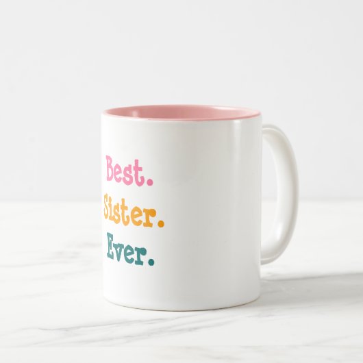 Beste zuster-ooit-Mok Tweekleurige Koffiemok (Voorkant rechts)