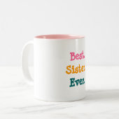 Beste zuster-ooit-Mok Tweekleurige Koffiemok (Voorkant links)