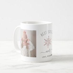Beste zuster ooit   Twee foto-Roos Gold Snowflake Koffiemok