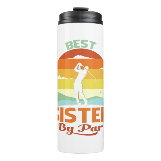 Beste zuster op Par Vaderdag Golf Shirt Gift Thermosbeker (Voorkant)