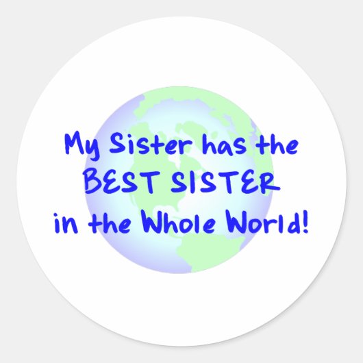 Beste zuster ronde sticker (Voorkant)
