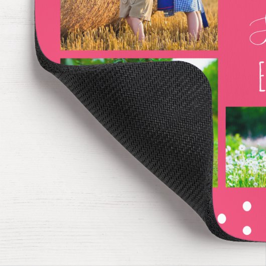 Beste zuster-roze fotocollage muismat (Hoek)